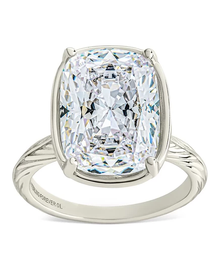 Удлиненное коктейльное кольцо Sterling Forever с прозрачным кубическим цирконием из серебра