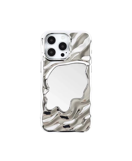 Зеркальный чехол Auramma Silver для iPhone 15 Pro Max серебристый