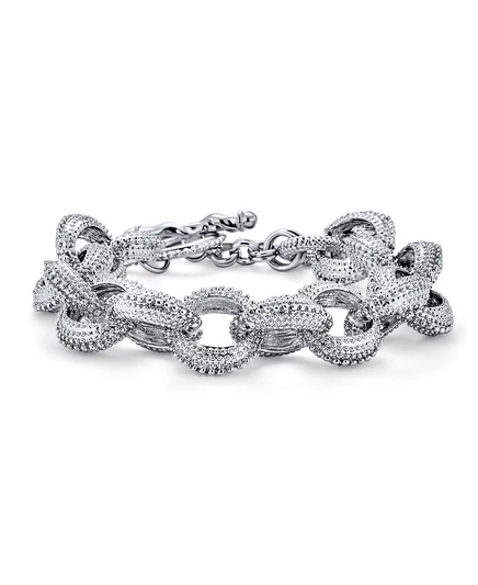 Браслет Bling Jewelry Chunky Oval с застежкой-тоггл, серебристый