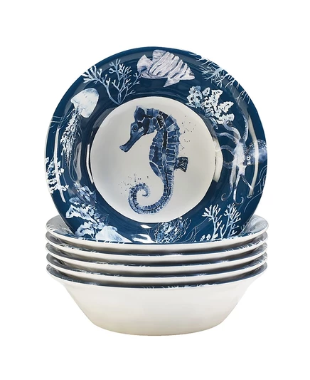 Меламиновый набор мисок Certified International Sea Life, 6 шт., разноцветный