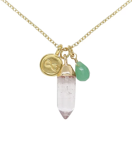 Колье charged Crystal Gemstone Charm из камней 40,6–43,2 см, зеленое