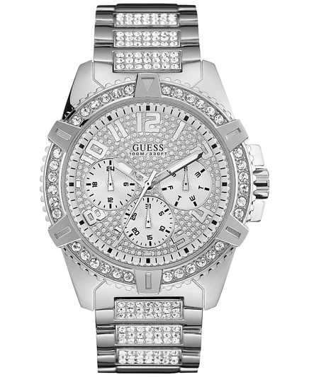 Мужские часы Guess 50 мм, стальной браслет, серебристые