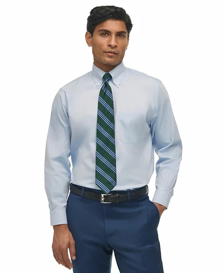 Мужская рубашка Brooks Brothers классическая не мнущаяся, синяя