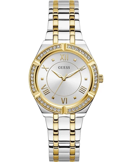 Женские часы Guess двухцветные 36 мм, серебристо-золотые