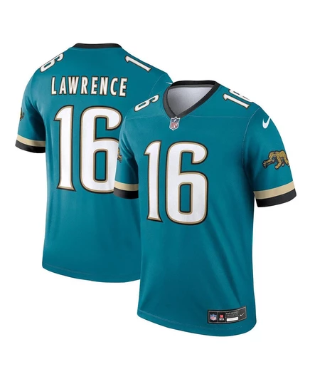 Мужская футболка Nike Trevor Lawrence Teal Jacksonville Jaguars Prowler Throwback Legend teal
