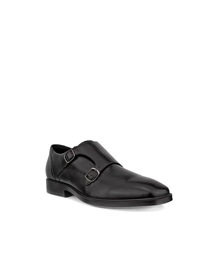 Мужские модельные туфли Ecco Metropole Milan Double Monk черного цвета