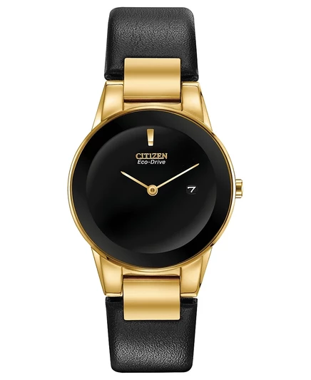 Женские часы Citizen Eco-Drive Axiom на черном кожаном ремешке 30 мм