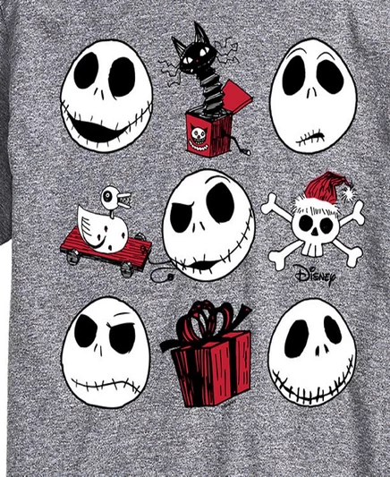 Футболка с коротким рукавом AIRWAVES Men's Nightmare Before Christmas Faces gray