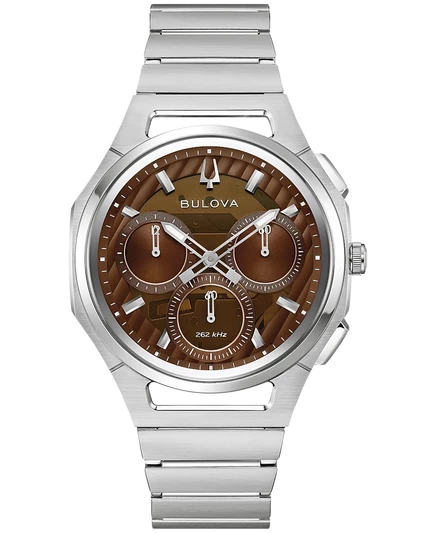 Мужские часы Bulova Curv Progressive Sport с серебристым браслетом из нержавеющей стали 44 мм серебристого цвета
