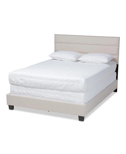 Кровать Furniture Ansa с мягкой обивкой, бежевая
