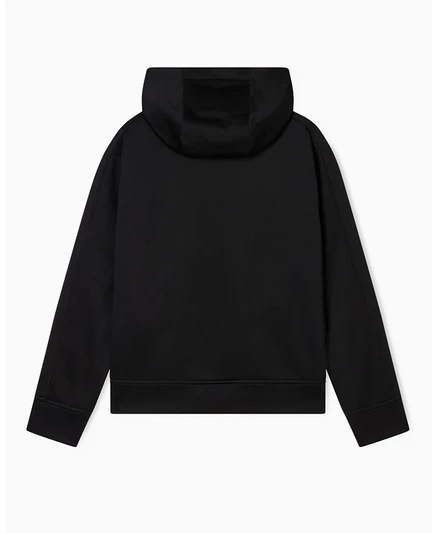 Мужская толстовка с капюшоном на молнии из черного и золотого флиса A|X Armani Exchange черного цвета