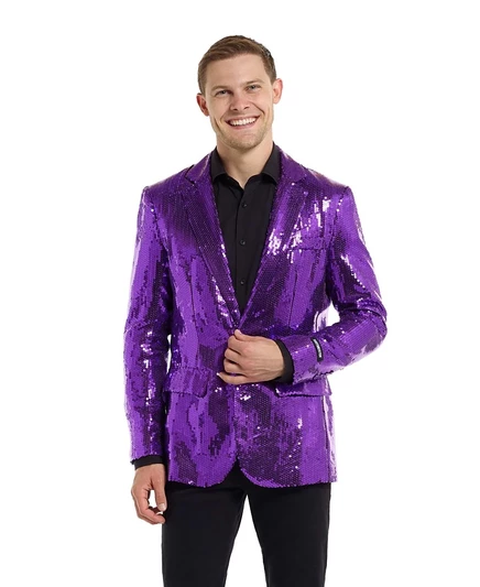 Мужской пиджак Suitmeister Shiny Party с пайетками, фиолетовый