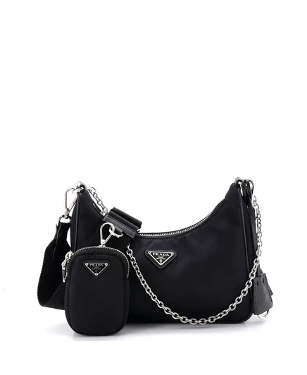 Женская сумка Pre-Owned Prada Small Re-Edition 2005 через плечо, черная