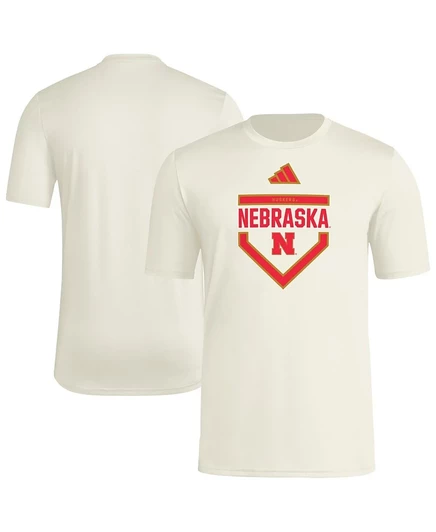 Мужская футболка Adidas Nebraska Huskers Pre-Game, кремовая