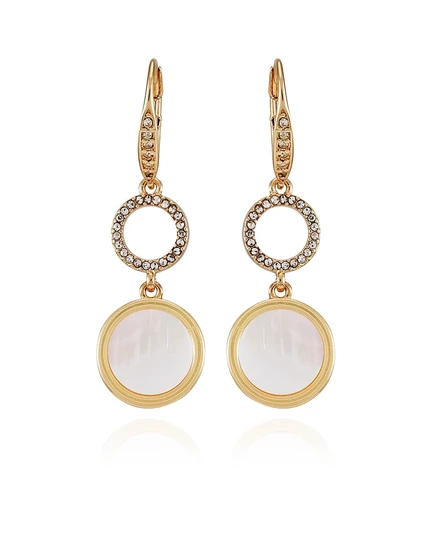 Серьги-подвески T Tahari Circle Coin, золотистые