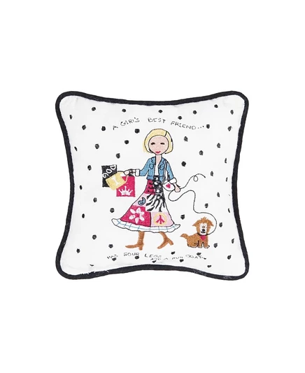 Декоративная подушка C&F Home Peace Love Puppies, 8″×8″, белая