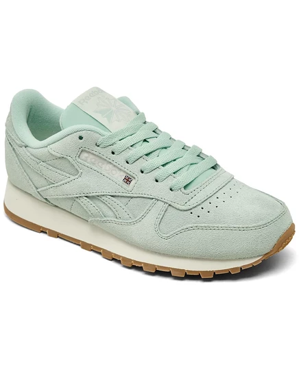 Женские классические повседневные кроссовки Reebok из кожи и замши от Finish Line green