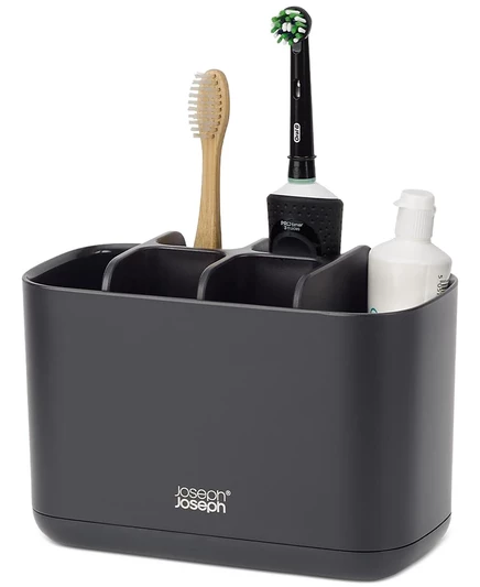 Большая матовая зубная щетка Joseph Joseph Easystore Caddy black