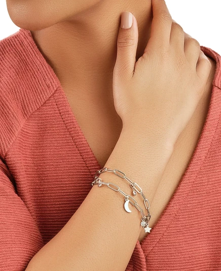 Женский браслет Sterling Forever с фианитами, серебристый