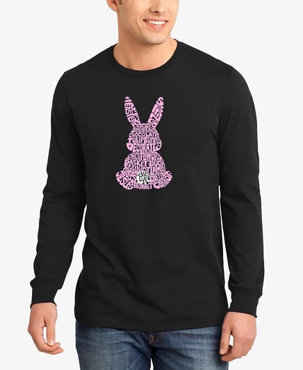 Мужской лонгслив LA Pop Art «Easter Rabbit», черный