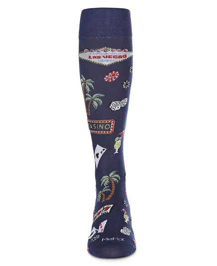 MeMoi MeMoi Мужские носки Viva Las Vegas из вискозы от Bamboo Novelty Crew navy
