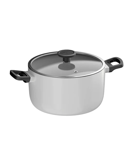Кастрюля Berghoff Leo Glints антипригарная 5,6 л с крышкой, белая