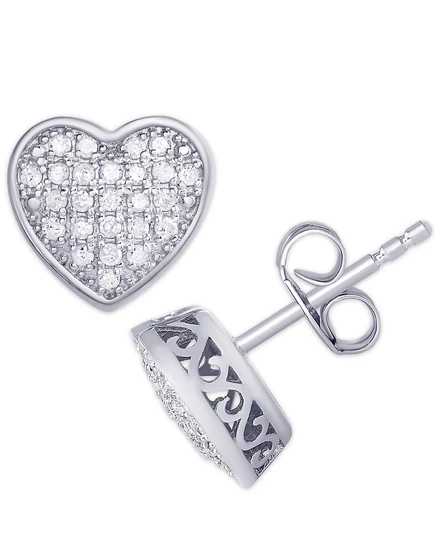 Женские серьги Macy's «Сердце», бриллианты 1/4 карата, серебро