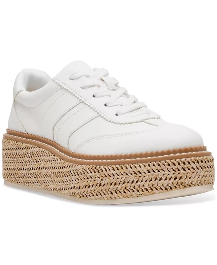 Женские кроссовки на шнуровке Barkley Raffia на платформе DV Dolce Vita white