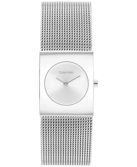 Женские часы-браслет Calvin Klein CK Pulse серебристого цвета с сетчатым браслетом из нержавеющей стали 21,5 мм серебристого цвета