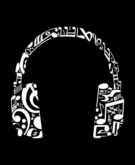 Мужская футболка с принтом Blend Word Art Music Note black