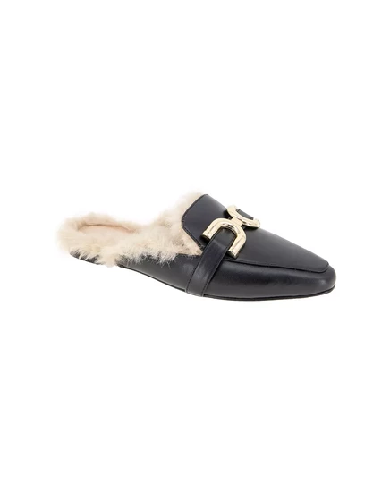  Женские балетки Tara Buckle Cozy Mule на плоской подошве black