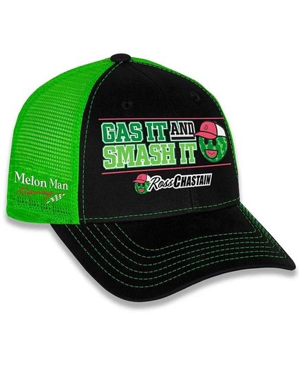 Мужская бейсболка Checkered Flag Ross Chastain черно-зеленая