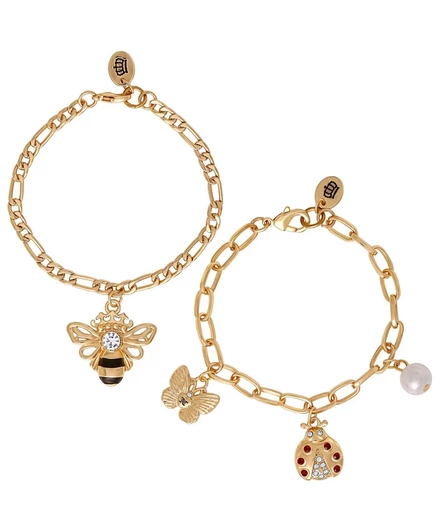 Набор браслетов Juicy Couture Ladybug и Bee, золотистый