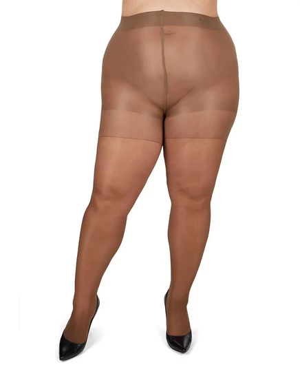 Соблазнительные шелковистые колготки MeMoi Plus Size с прозрачным верхом-контролем, ММ-2240	 utopia