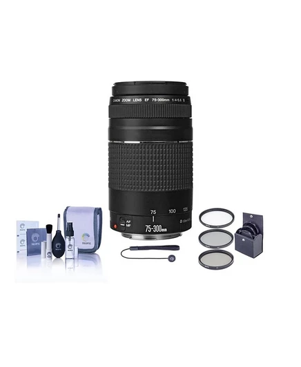 Объектив Canon EF 75–300 мм f/4–5.6 III комплект, черный