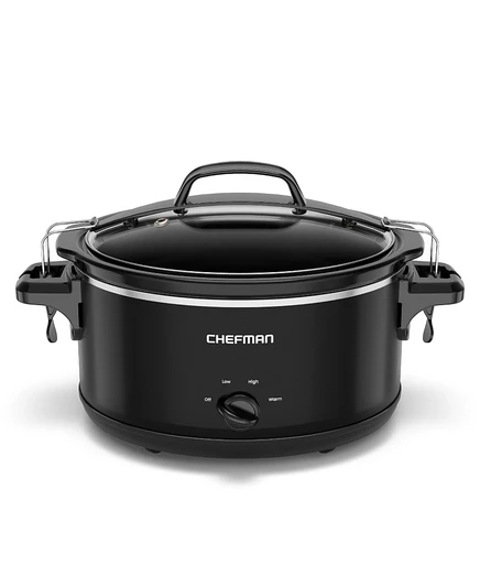 Медленноварка Chefman Easy-Set 5,7 л с замком, черная