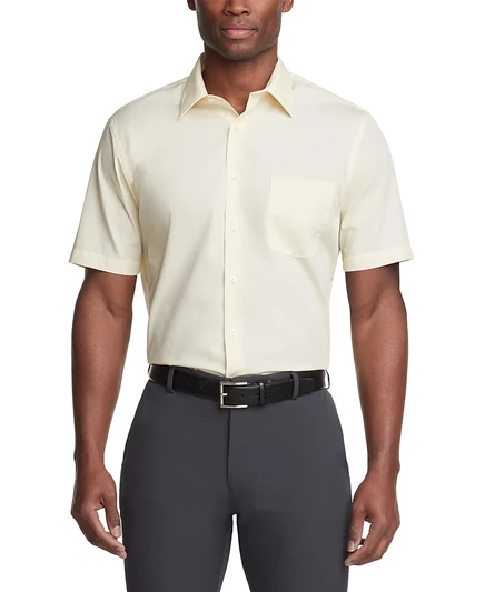 Мужская рубашка Van Heusen Poplin с коротким рукавом, желтая