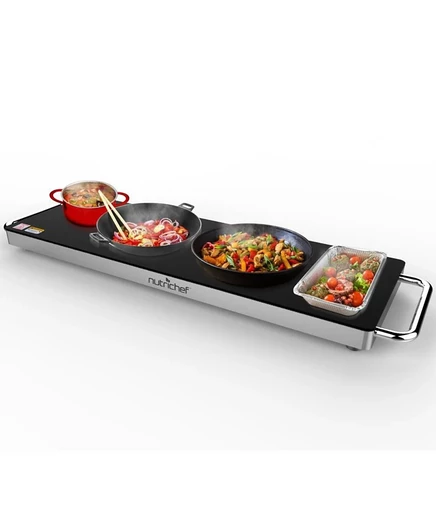 Подогреватель NutriChef 22.4″×6.7″ стеклянный, черный
