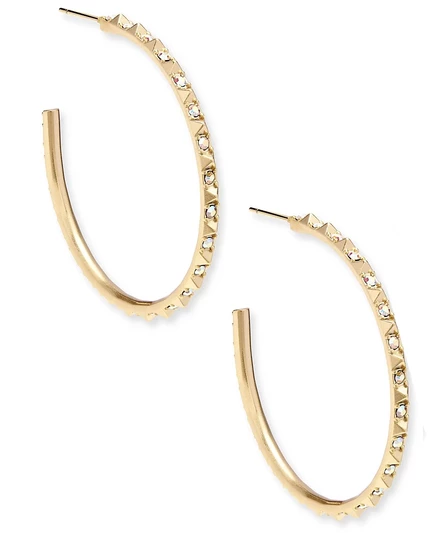 Серьги-кольца Kendra Scott с паве среднего размера, 1,7 дюйма