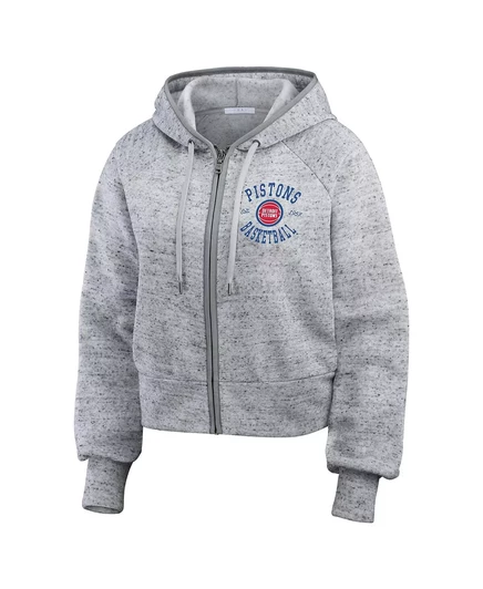 Женская толстовка Heather Grey Detroit Pistons с радиатором в крапинку на молнии от Erin Andrews heather gray