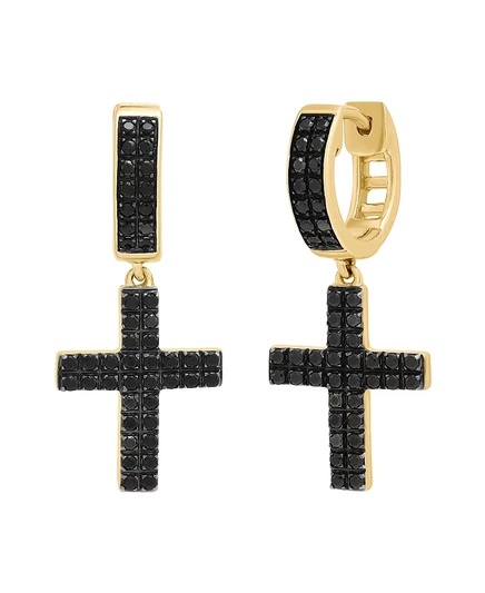 Мужские серьги-подвески Macy's Black Diamond, позолота, золотистые