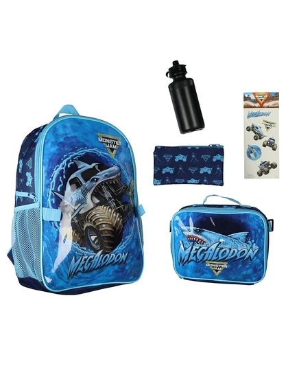 Детский рюкзак Monster Jam Megalodon, набор 5 предметов, синий