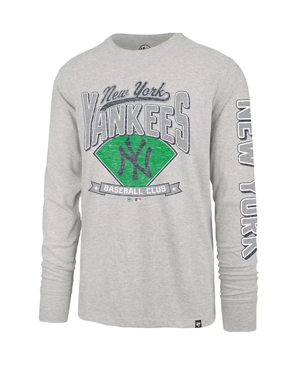 Мужская серая футболка New York Yankees Fair Ball Franklin с длинным рукавом  gray
