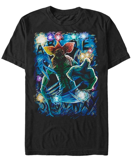 Мужская футболка Stranger Things Demogorgon Starry с коротким рукавом black
