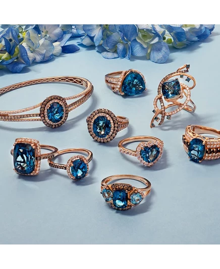 Комплект Le Vian Crazy Collection, Deep Sea топаз, 14K розовое золото