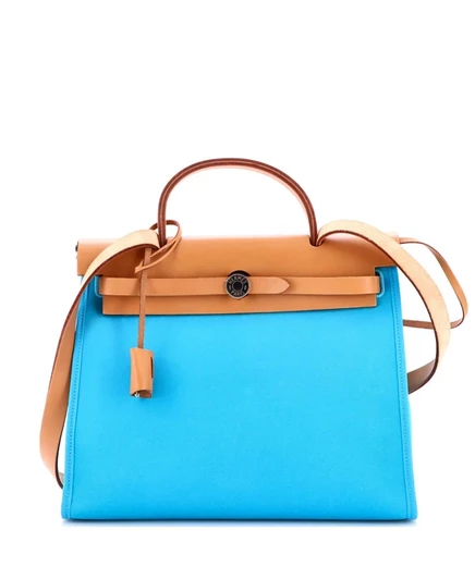 Женская сумка HERMES 31 Herbag Zip Verso, синяя