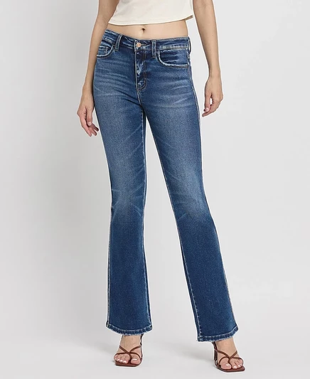 Женские джинсы Vervet bootcut с завышенной талией, синие