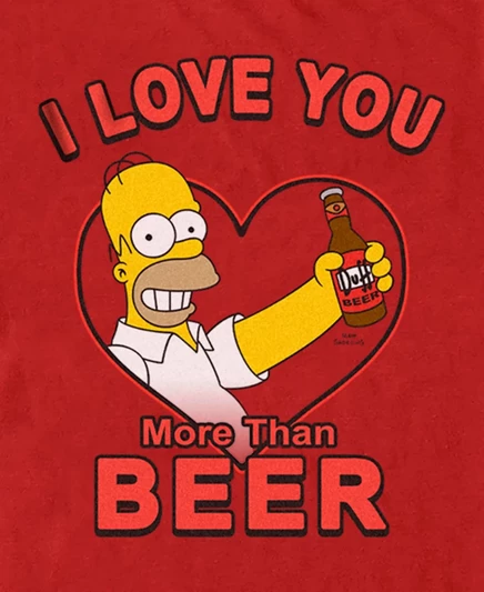 Пятое Солнце Fifth Sun Мужская футболка The Simpsons Beer Mine с коротким рукавом red
