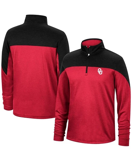 Мужская толстовка top of the world oklahoma sooners 1/4-zip, красная