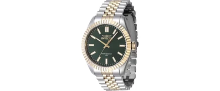 Мужские кварцевые часы Invicta 47485 Specialty с 3 стрелками и зеленым циферблатом silver